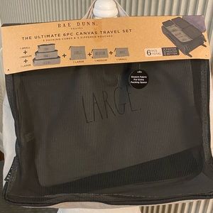 6 Piece Travel Set Canvas packing cubes and pouches by Rae Dunn